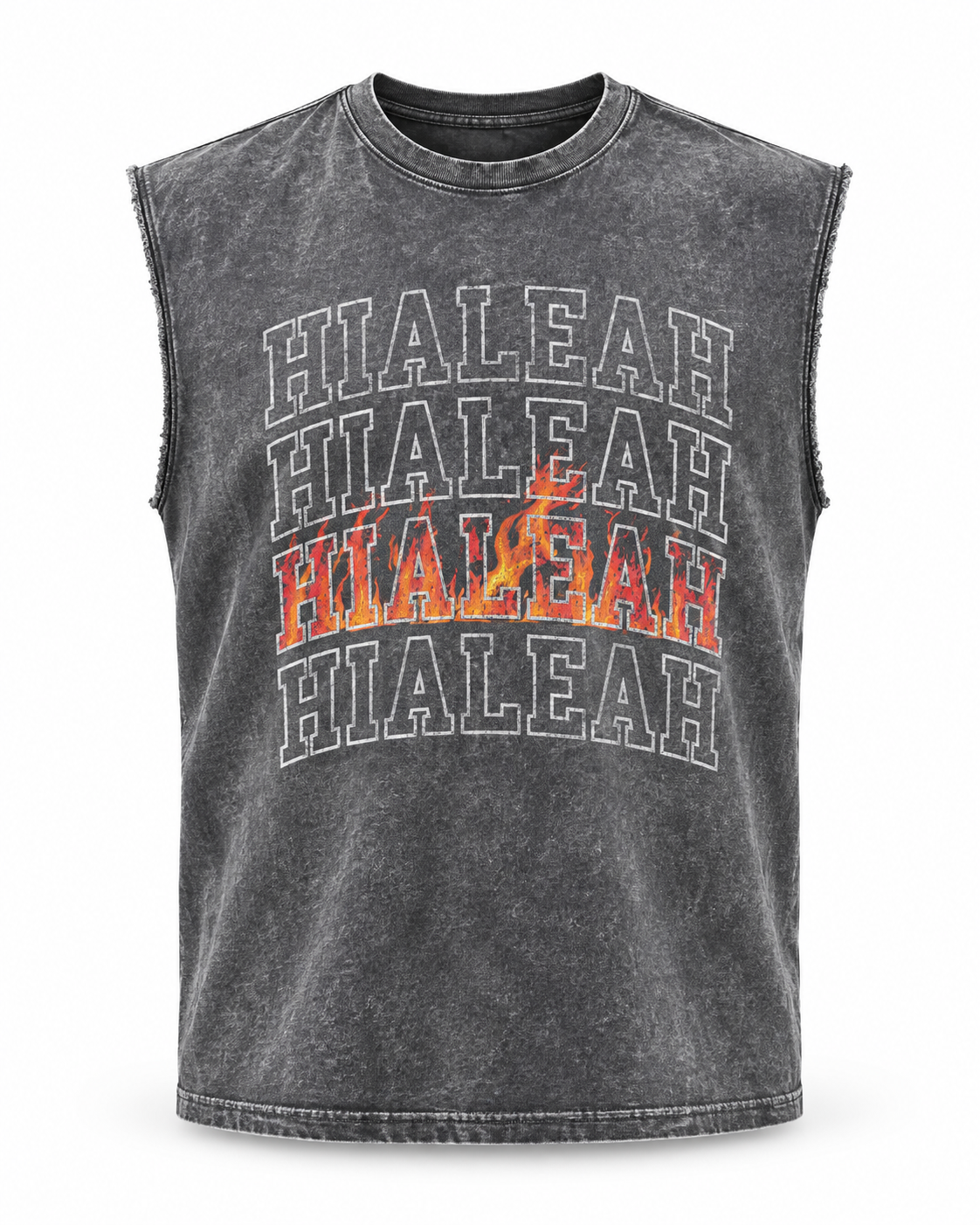 Hialeah Flames Cut Sleeve Box Tee
