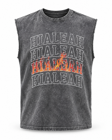 Hialeah Flames Cut Sleeve Box Tee